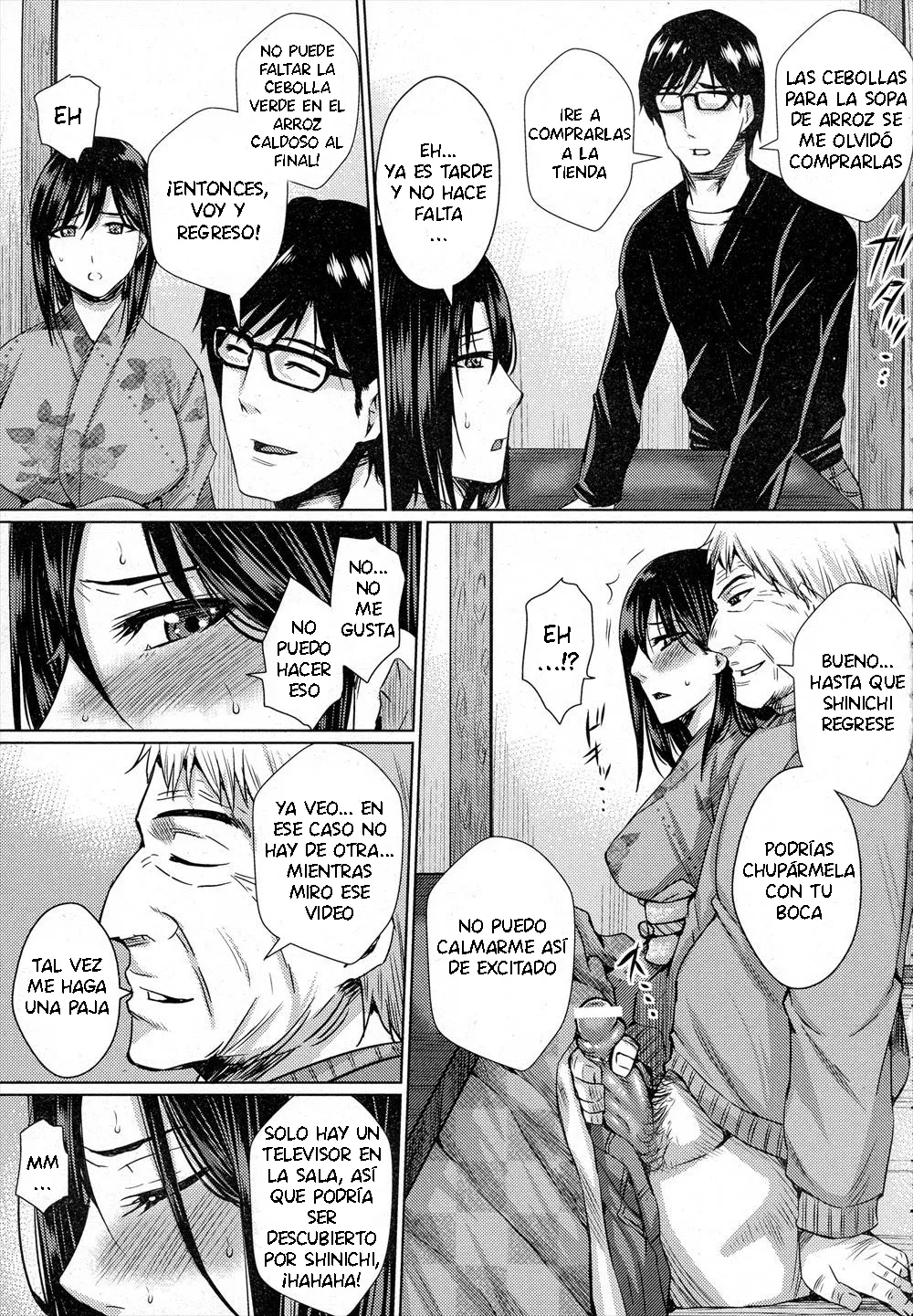 Hitozuma NTR  Jusei ~Mou Gifu shika Aisenai~ | Ahora sólo Puedo Amar a mi Suegro page 9 full