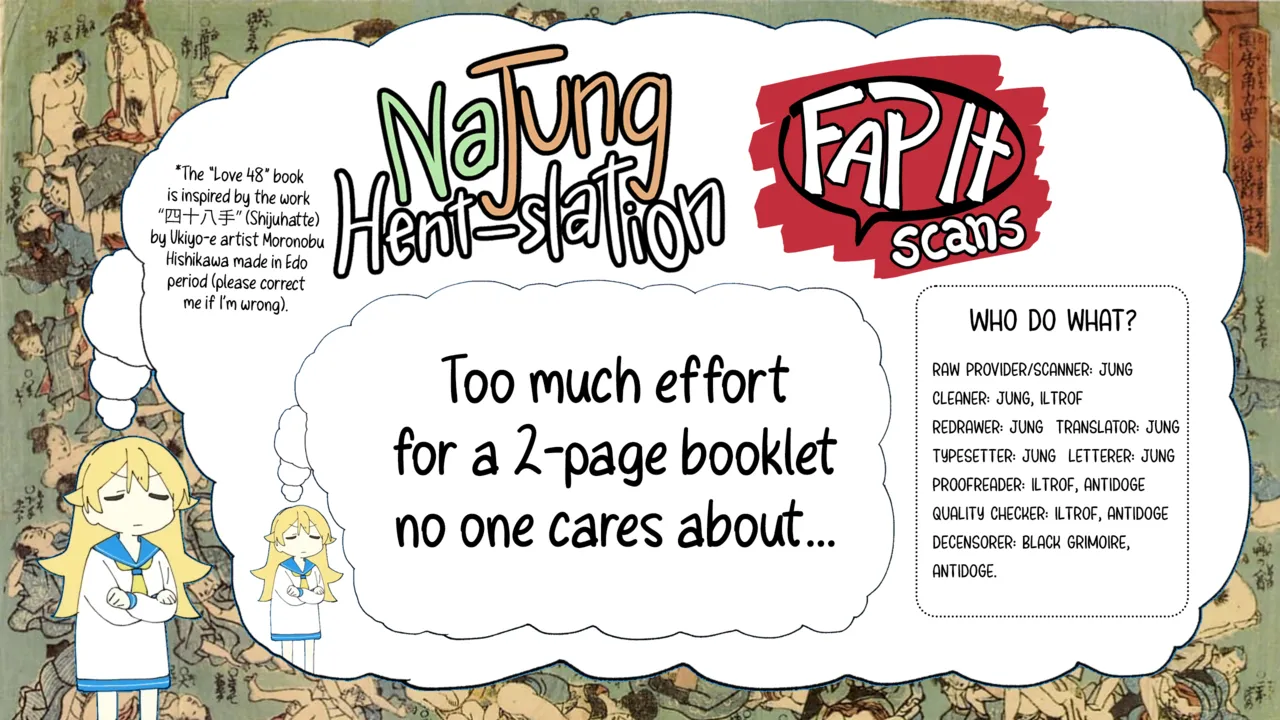 Kakioroshi Futatsuori Shikishi Gendaiban Shijūhatte Seishun | Special Bifold Illustration for "Modern 48 Sex Positions Of Youth" page 3 full