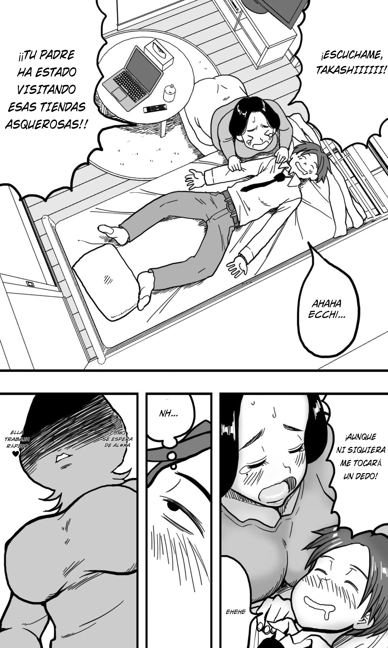 A drunk son mistook his own mother's huge breasts for a brothel and ended up groping them. page 5 full