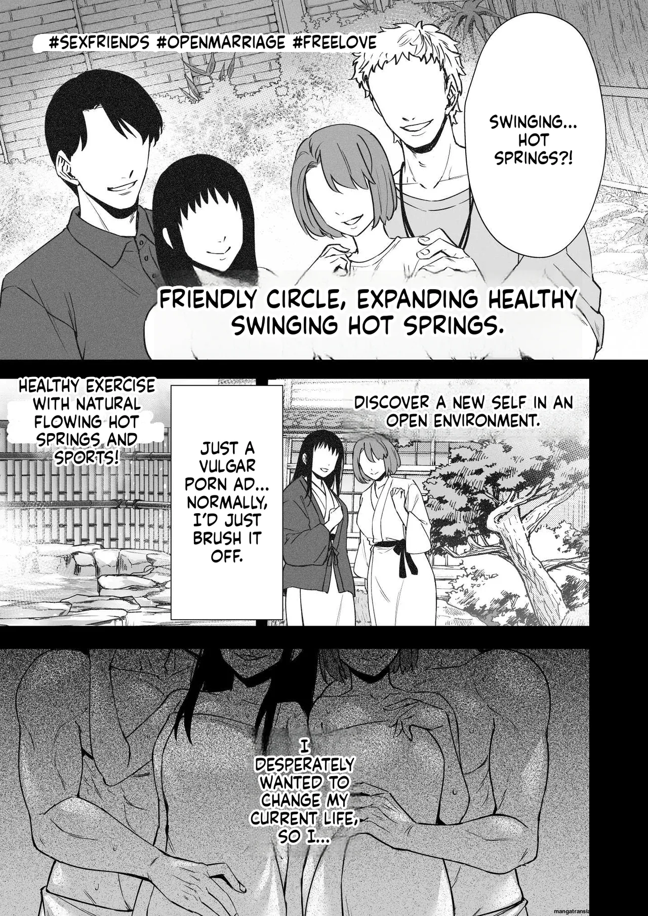 Dohamari Suru Hodo Kimochiii! Junpaku Fuufu to Yarichin Couple no Swapping Onsen page 7 full