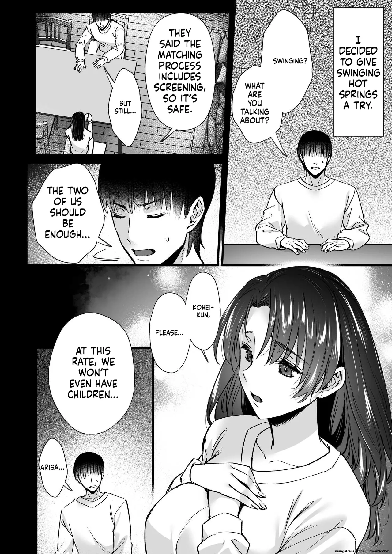 Dohamari Suru Hodo Kimochiii! Junpaku Fuufu to Yarichin Couple no Swapping Onsen page 8 full