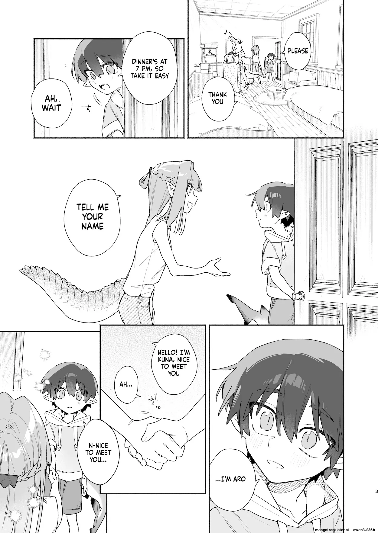 ♂ ga Uke. Wani-chan x Same-kun Zenpen page 4 full