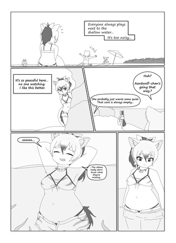 Aardwolf-chan Encounters an Underwater Tentacle Cerulean in a Secluded Cove+ cover