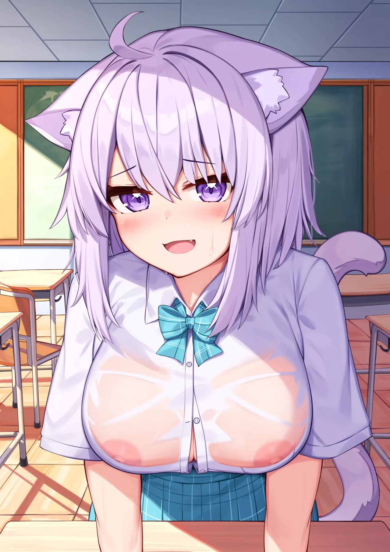学生服おかゆ+ノーブラ page 3 full