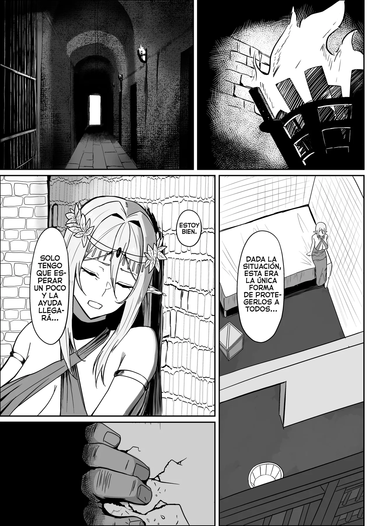 Torawareta Elf Touzen Seidorei no Kei | La Elfa Cautiva: Naturalmente condenada a ser una esclava sexual page 6 full