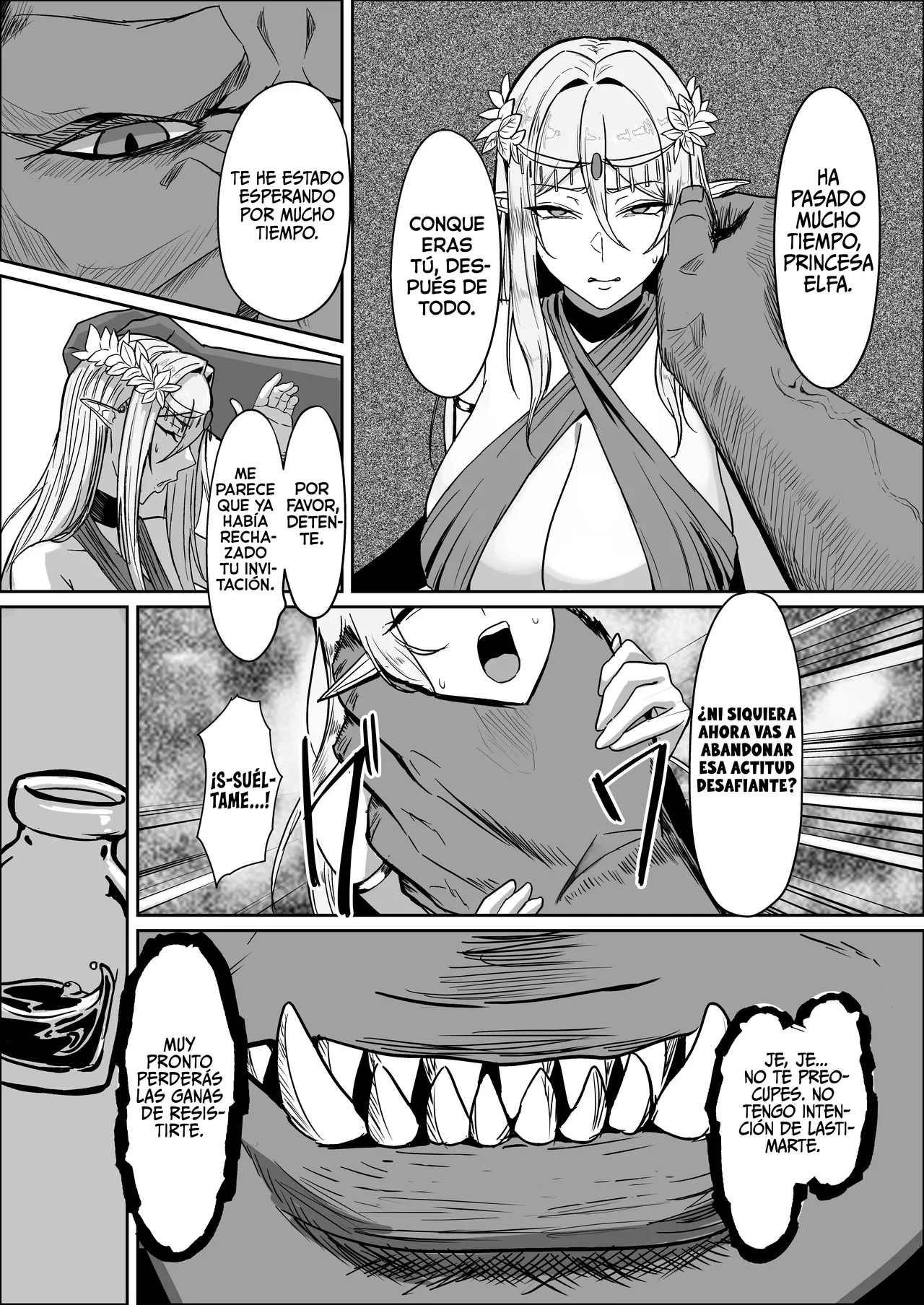 Torawareta Elf Touzen Seidorei no Kei | La Elfa Cautiva: Naturalmente condenada a ser una esclava sexual page 8 full