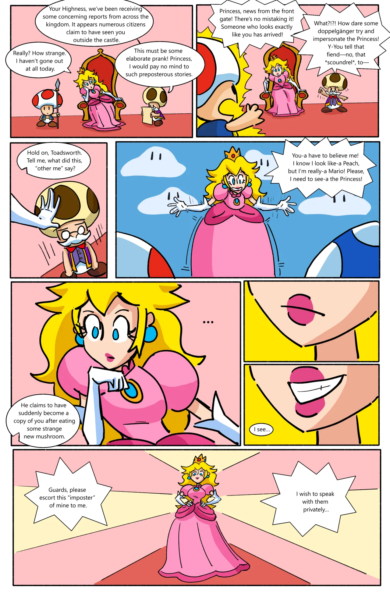 Peachy Transformation comic. page 2 full