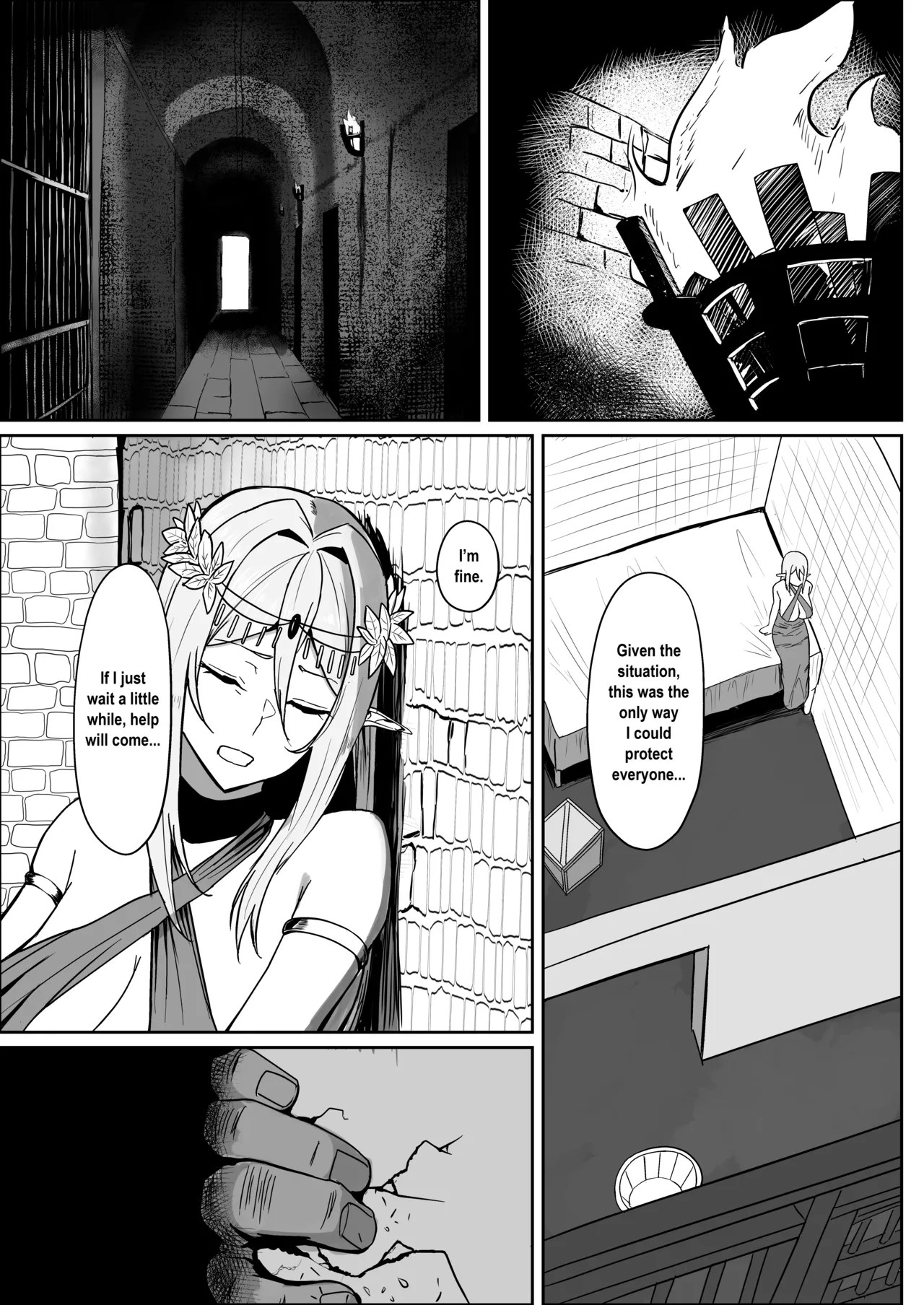 Torawareta Elf Touzen Seidorei no Kei page 6 full
