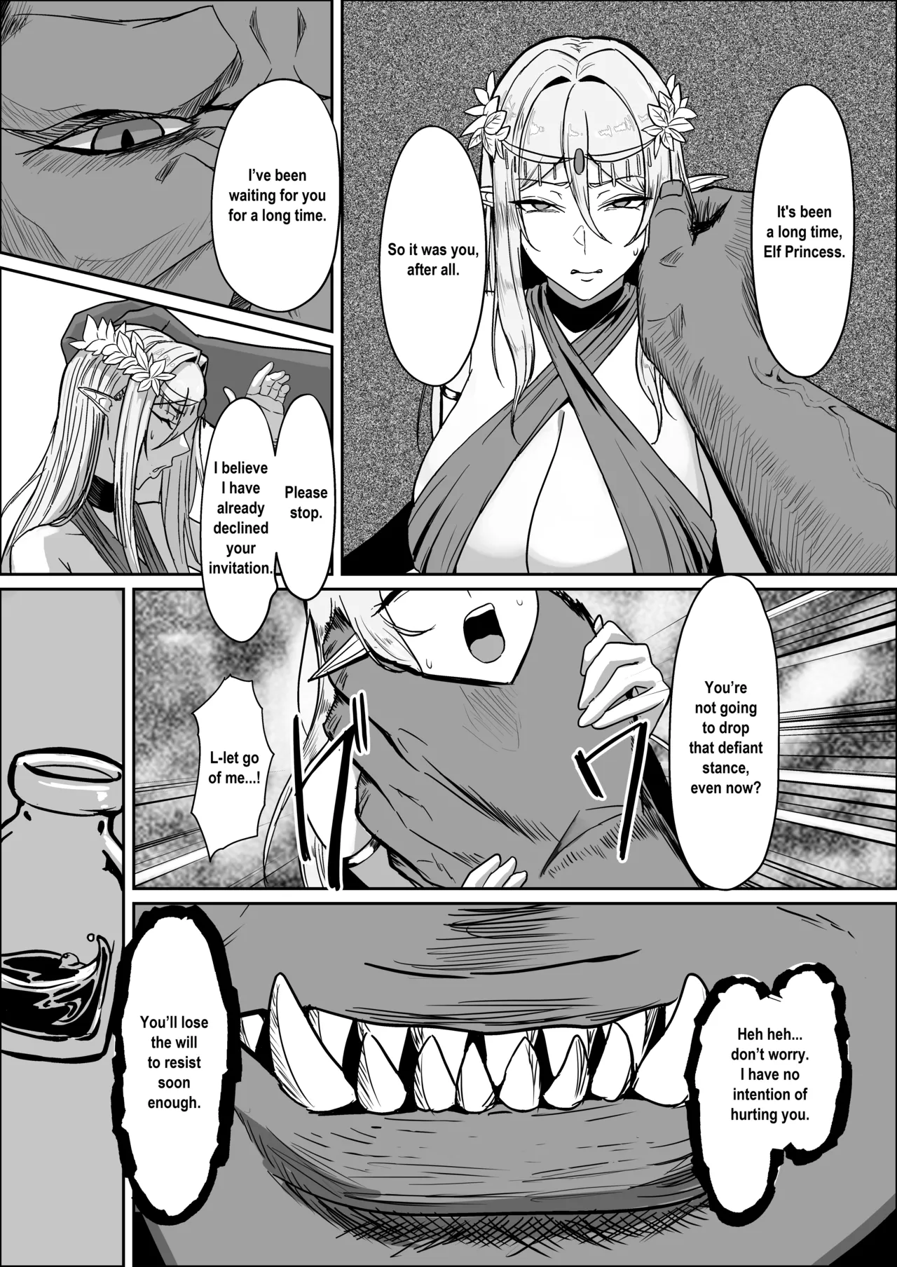 Torawareta Elf Touzen Seidorei no Kei page 8 full