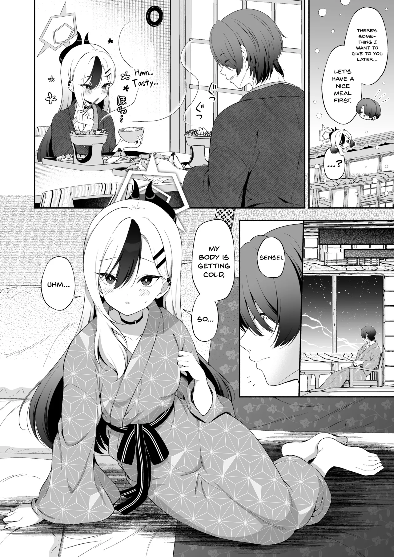 Pandagaippiki.  Onsen Kayoko to Amatoro Ecchi + Kayoko to Sensei ga Onamiseshiau Ohanashi page 4 full