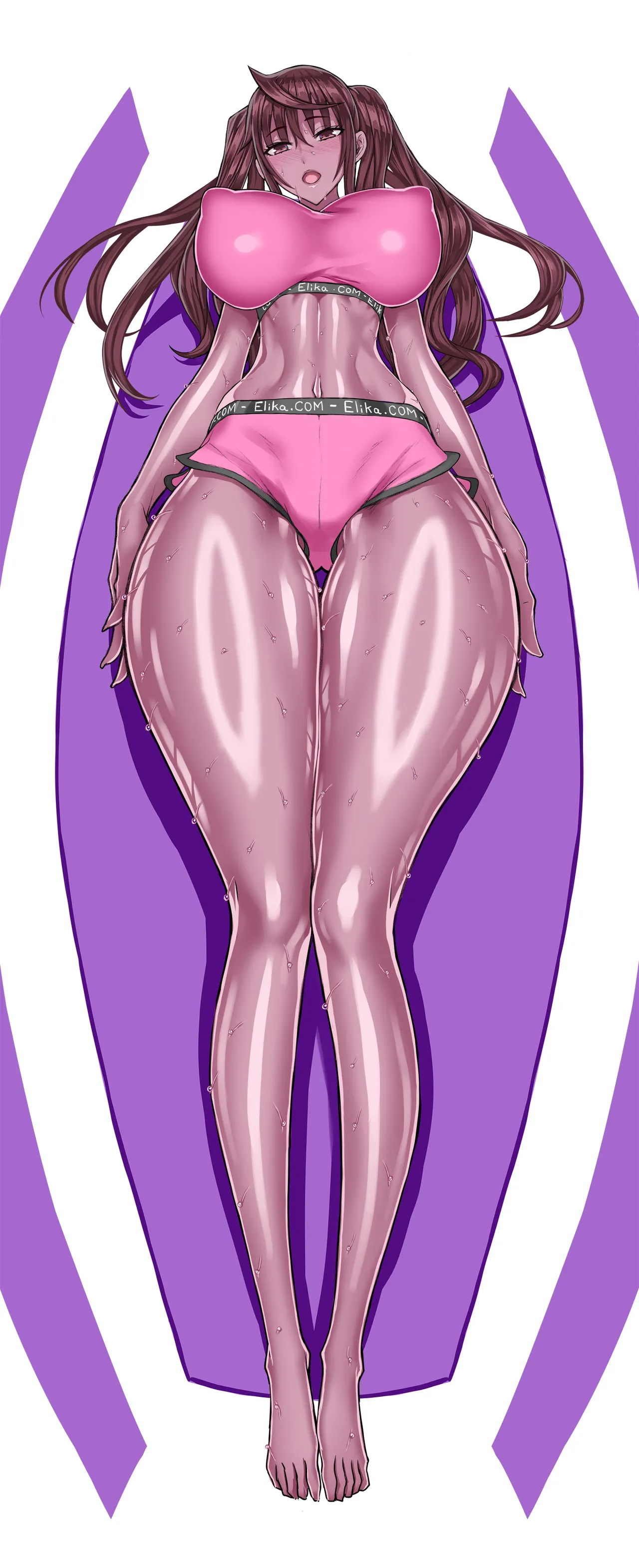 Brown-skinned Erika workout illustration page 4 full