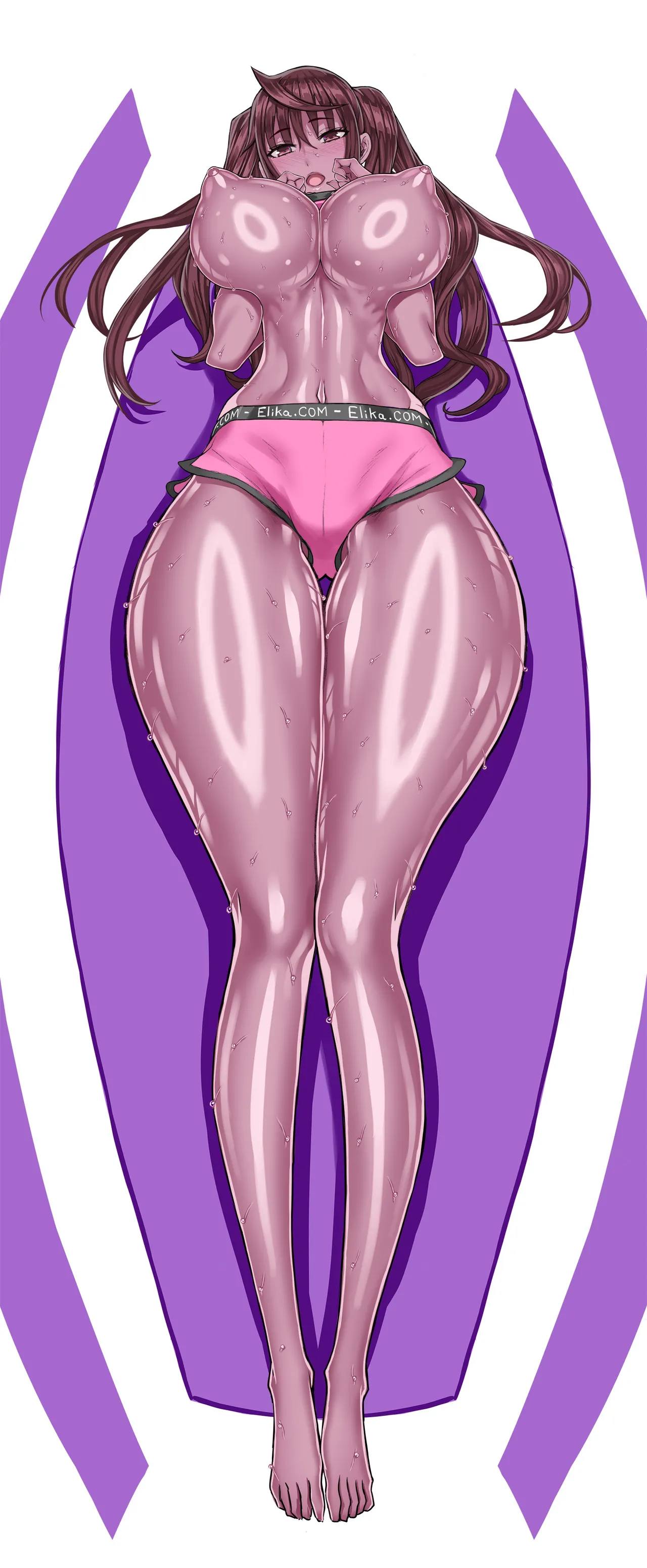 Brown-skinned Erika workout illustration page 5 full