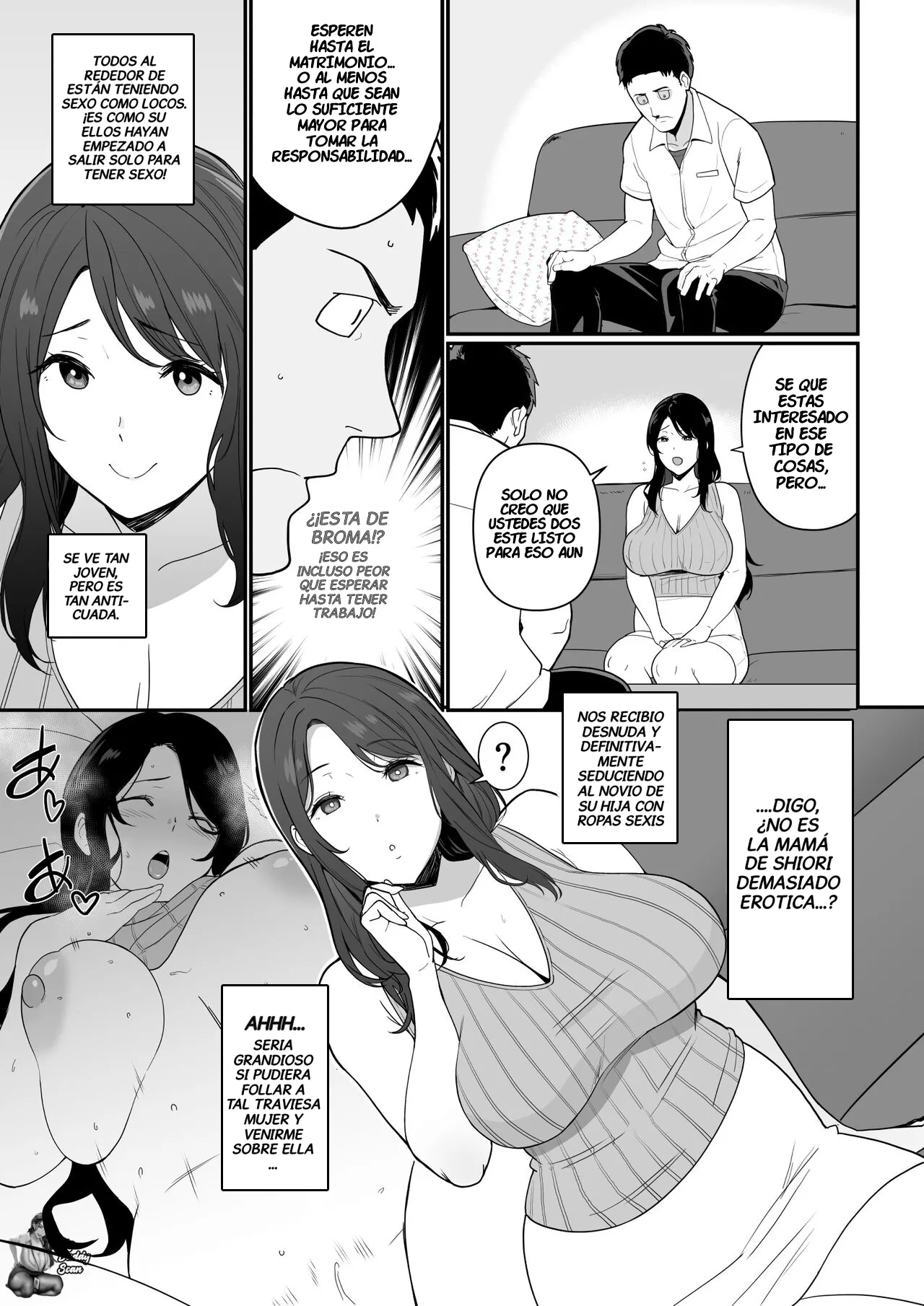 Kanojo no Mama ga H Sugite Gaman Dekinai｜La Mamá De Mi Novia Es Muy Erotica Así Que No Pude Contenerme page 6 full