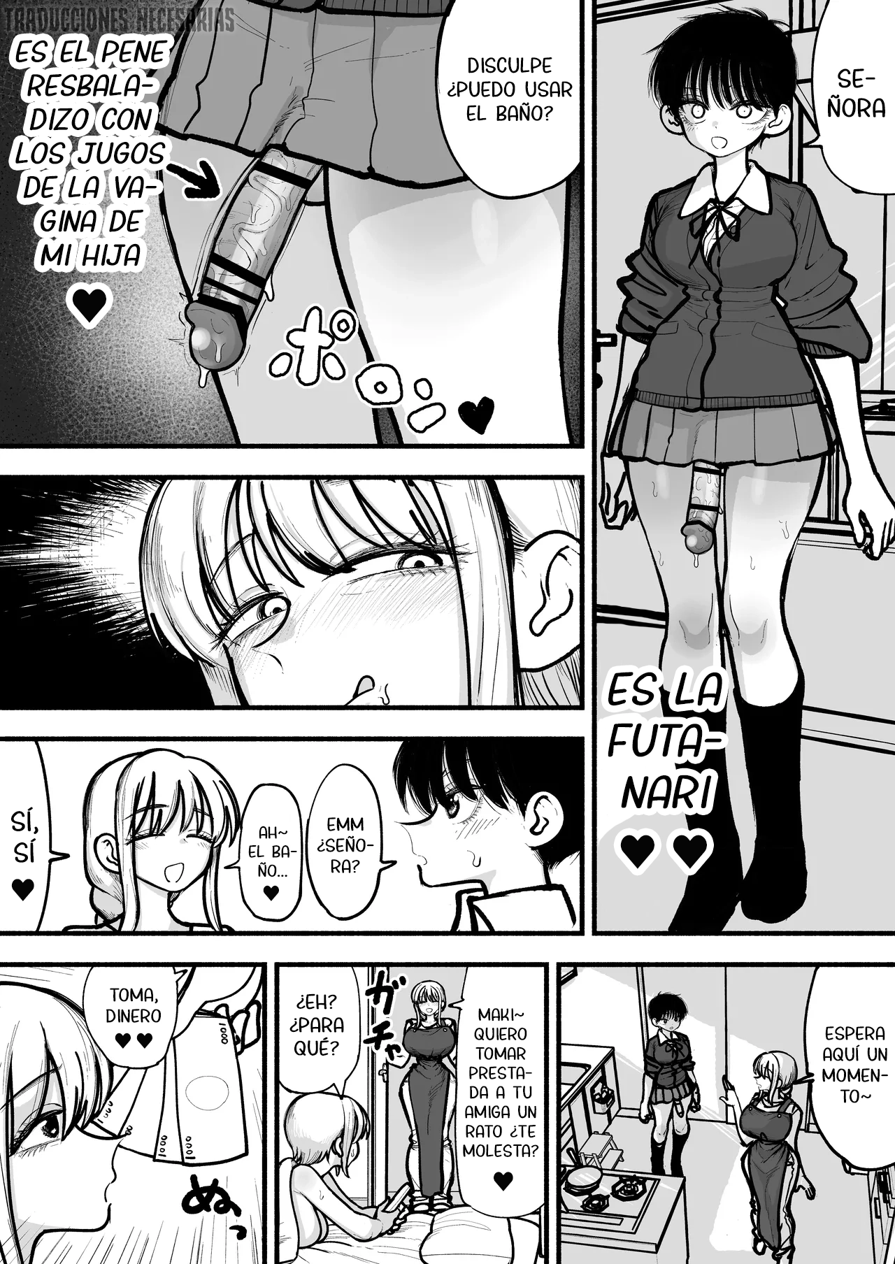 Musume no Futanari Tomodachi to Koubi suru no ga Shumi no Mama-san♥ | Una madre que tiene como pasatiempo tener sexo con las amigas futanaris de su hija♥ page 4 full