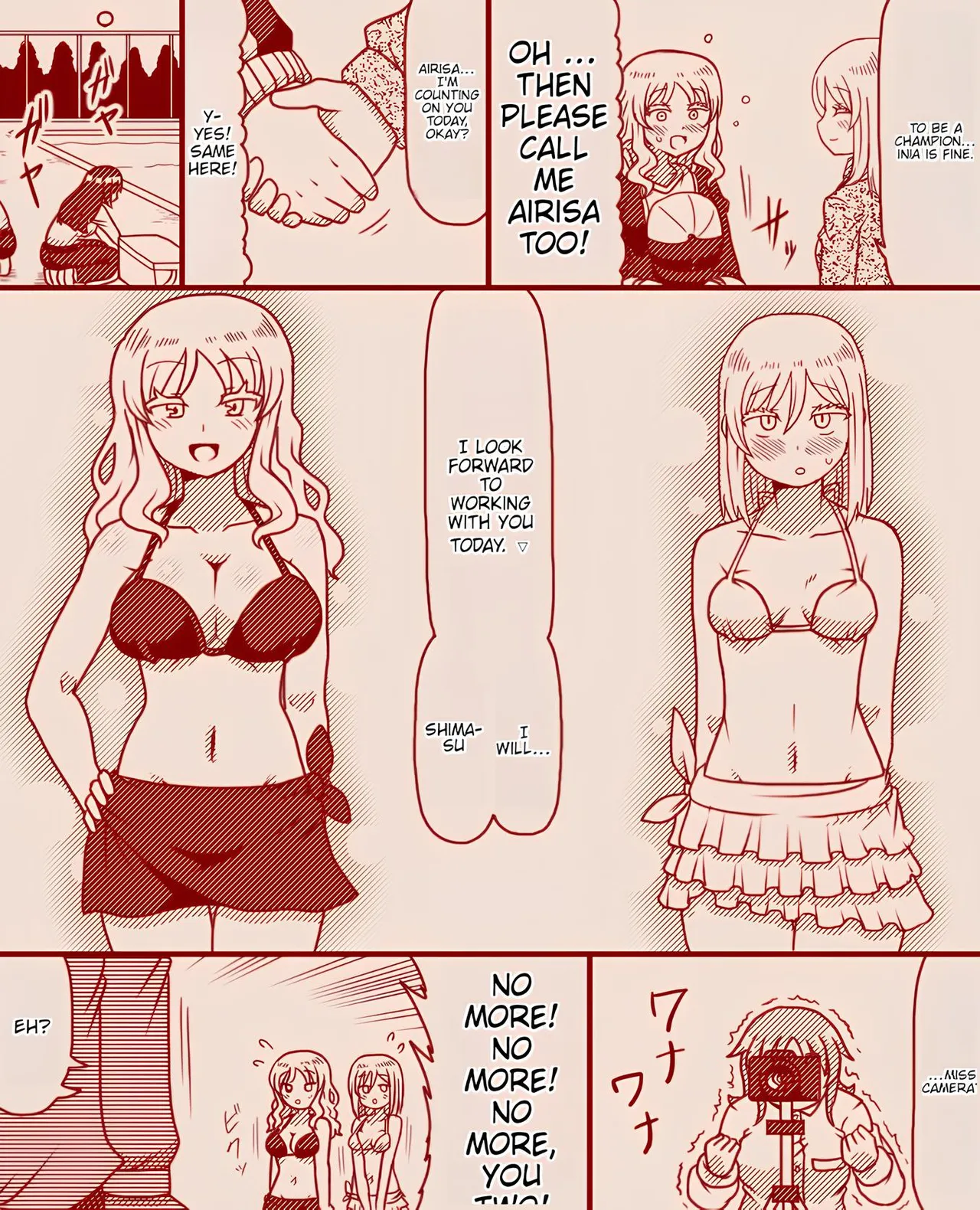 Swimsuit photoshoot of futanari fighters - ballbusting page 2 full