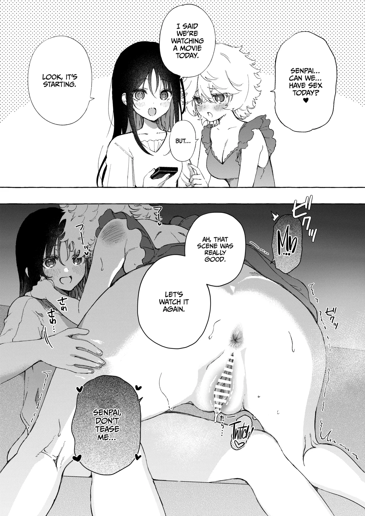 Kouhai-chan no Sekkyokuteki Yuri Ecchi Manga | Asuno &amp; Moka Raburabu Yuri Ecchi page 2 full
