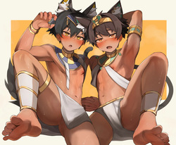 Dark-skinned Egyptian cat-eared dog-eared OOO