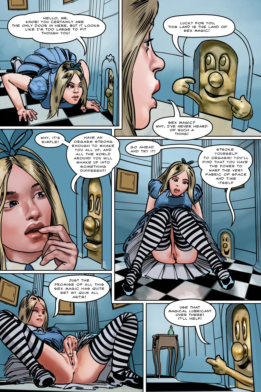 Alice off the deep end 2025 Alice in Wonderland Parody page 6 full