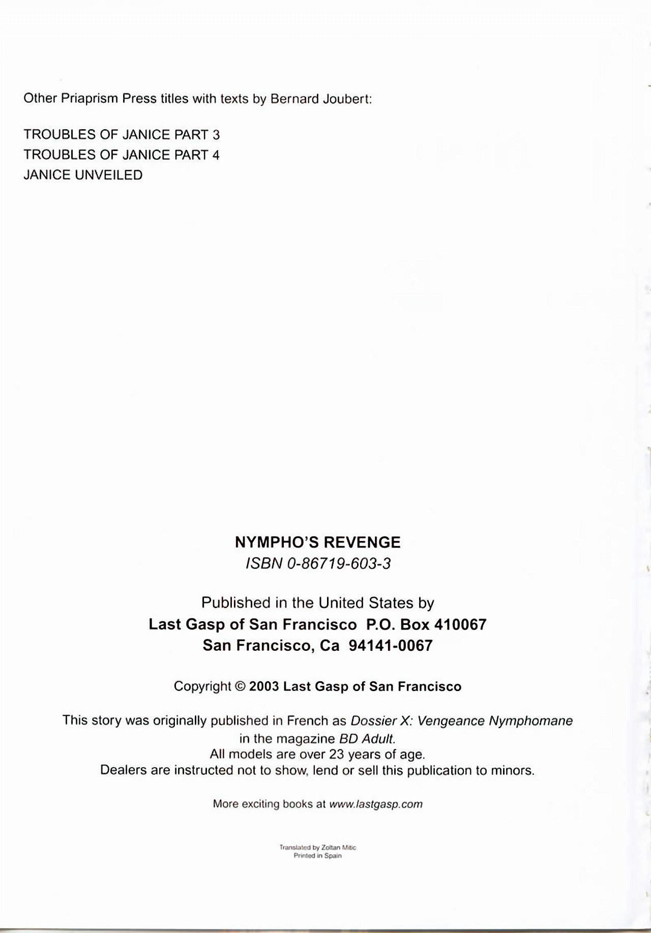 Benedetti - Nymphos Revenge page 3 full