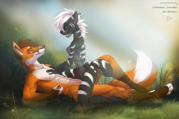 Fox and Saber-Toothed Tiger Riding Animation Videoframes cover