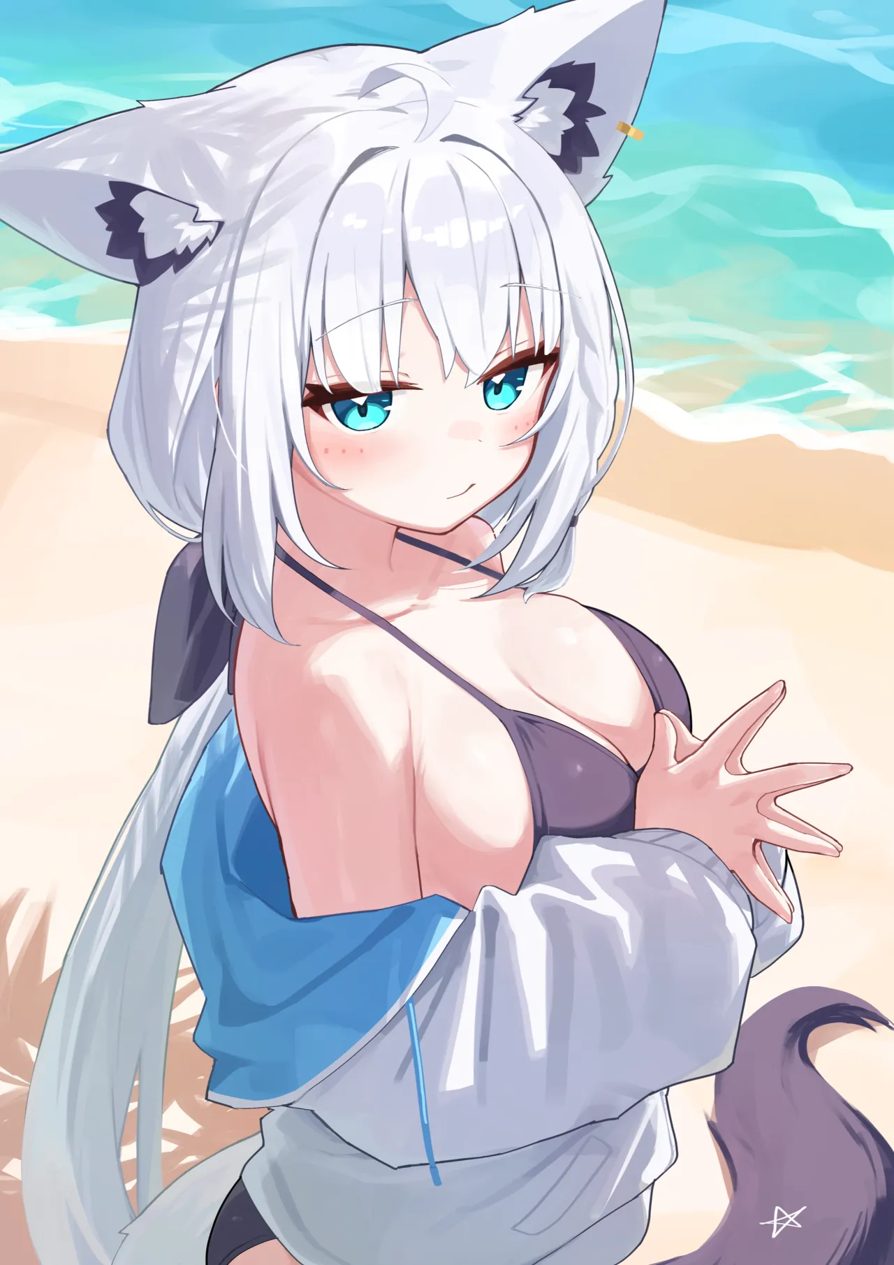 KカップビキニFBKと浜辺で page 2 full