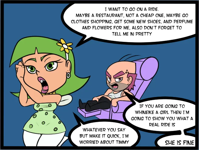 Money for Comics / Comics for Friendship / Friendship for Cherry / Cherry for Time / Time for Not going back / Going back to the begining / The begining no more / No more until beyond page 8 full