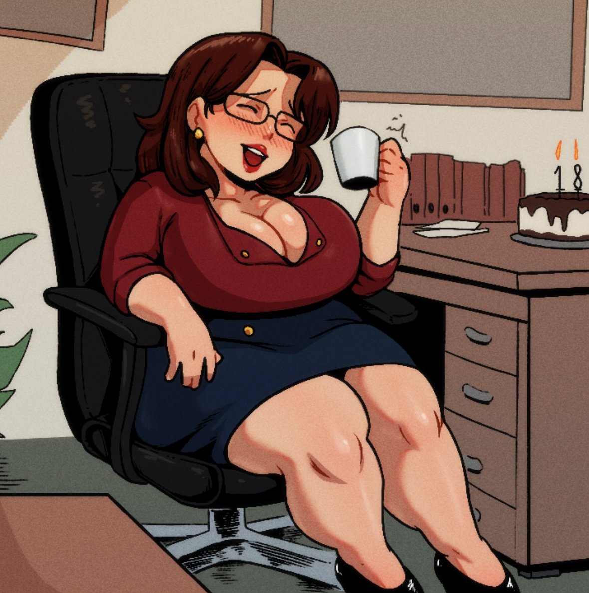 Late birthday lesson with a shy, chubby teacher got a little out of hand… page 1 full