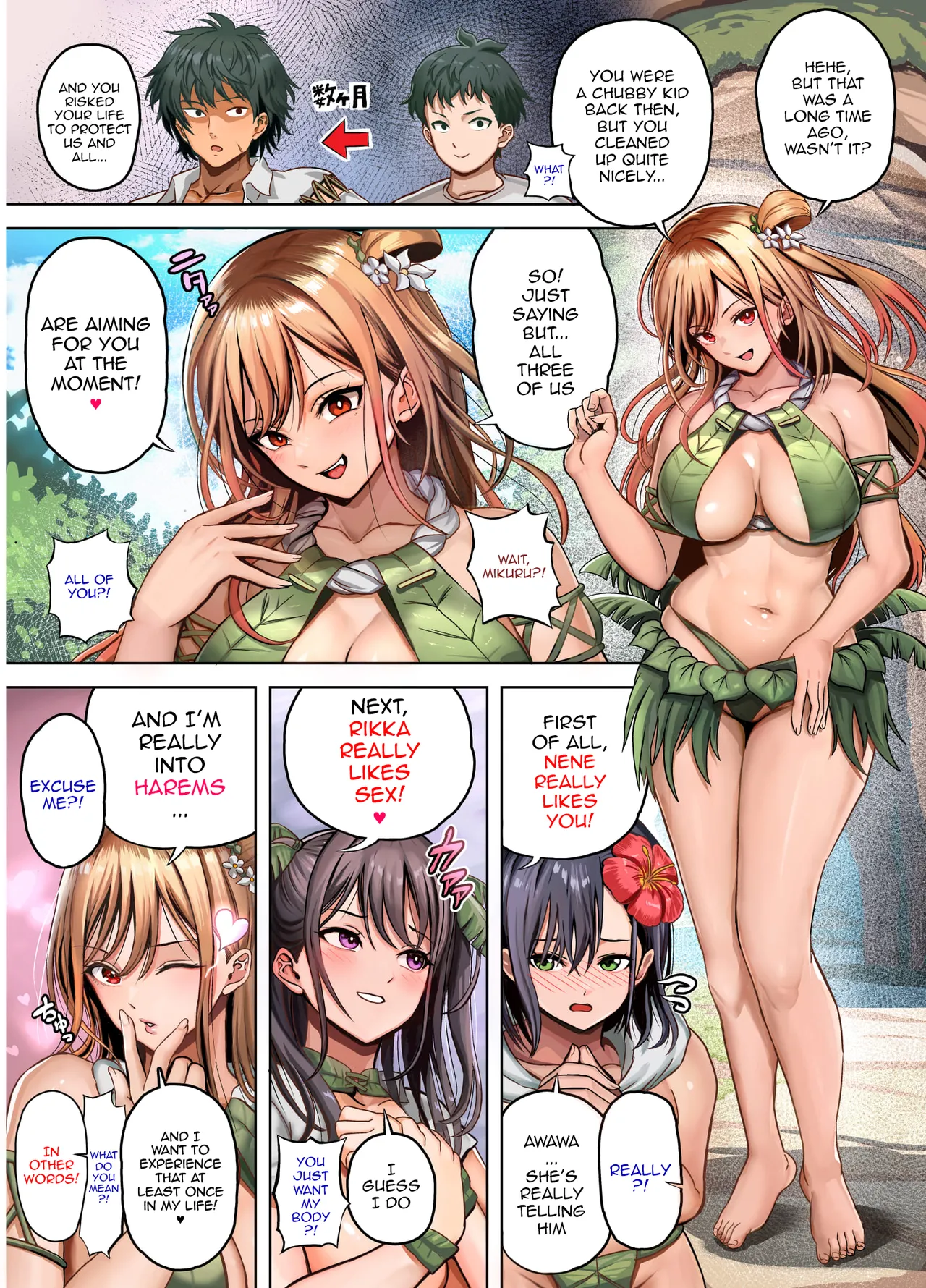 Mujintou Sounan Harem Ch.1-2 | Deserted Island Castaway Harem Ch.1-2 page 3 full