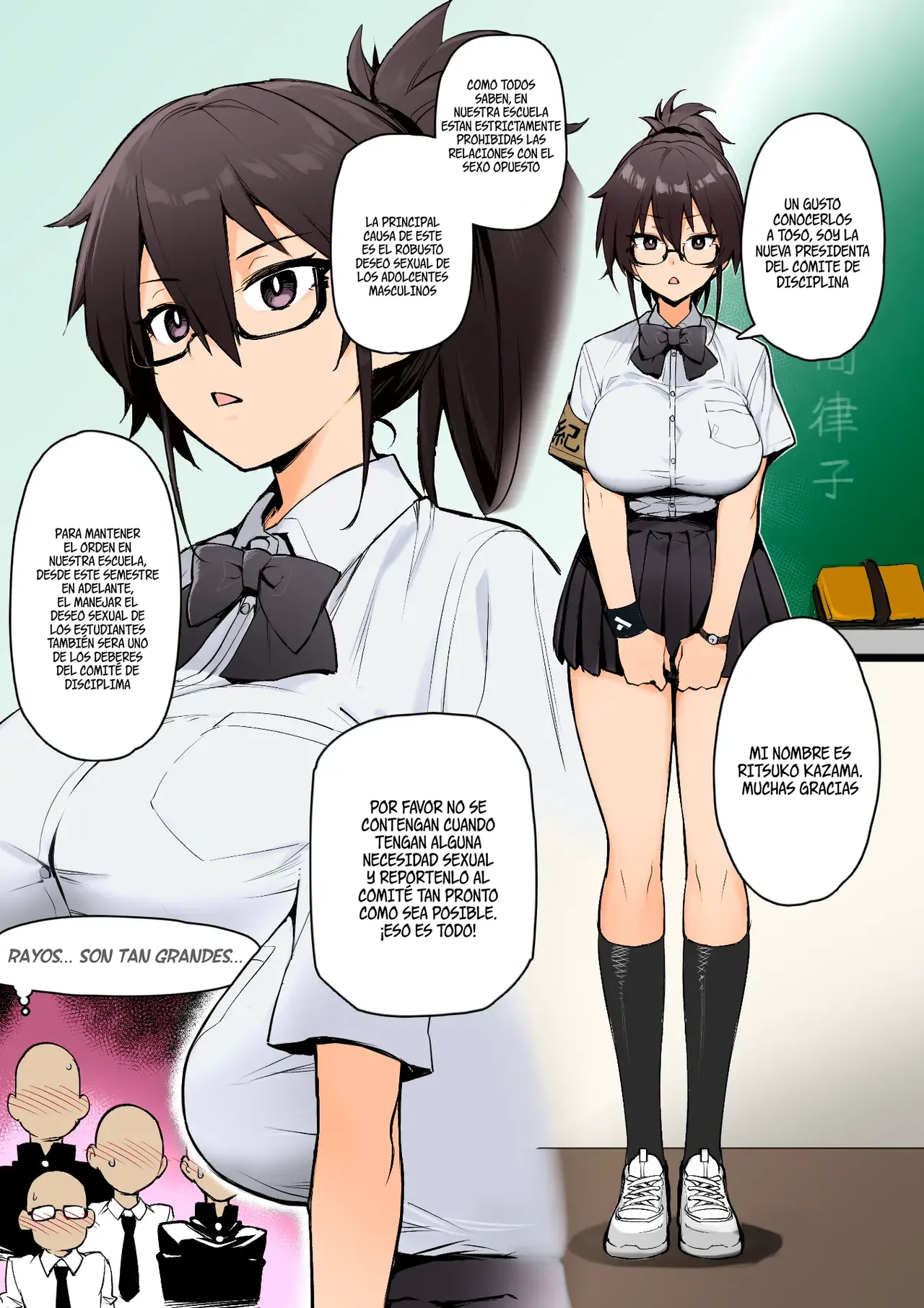 Atarashii Fuuki Iinchou wa Mune ga Ookii to Iu Uwasa ga Aru a color y sin censura page 5 full