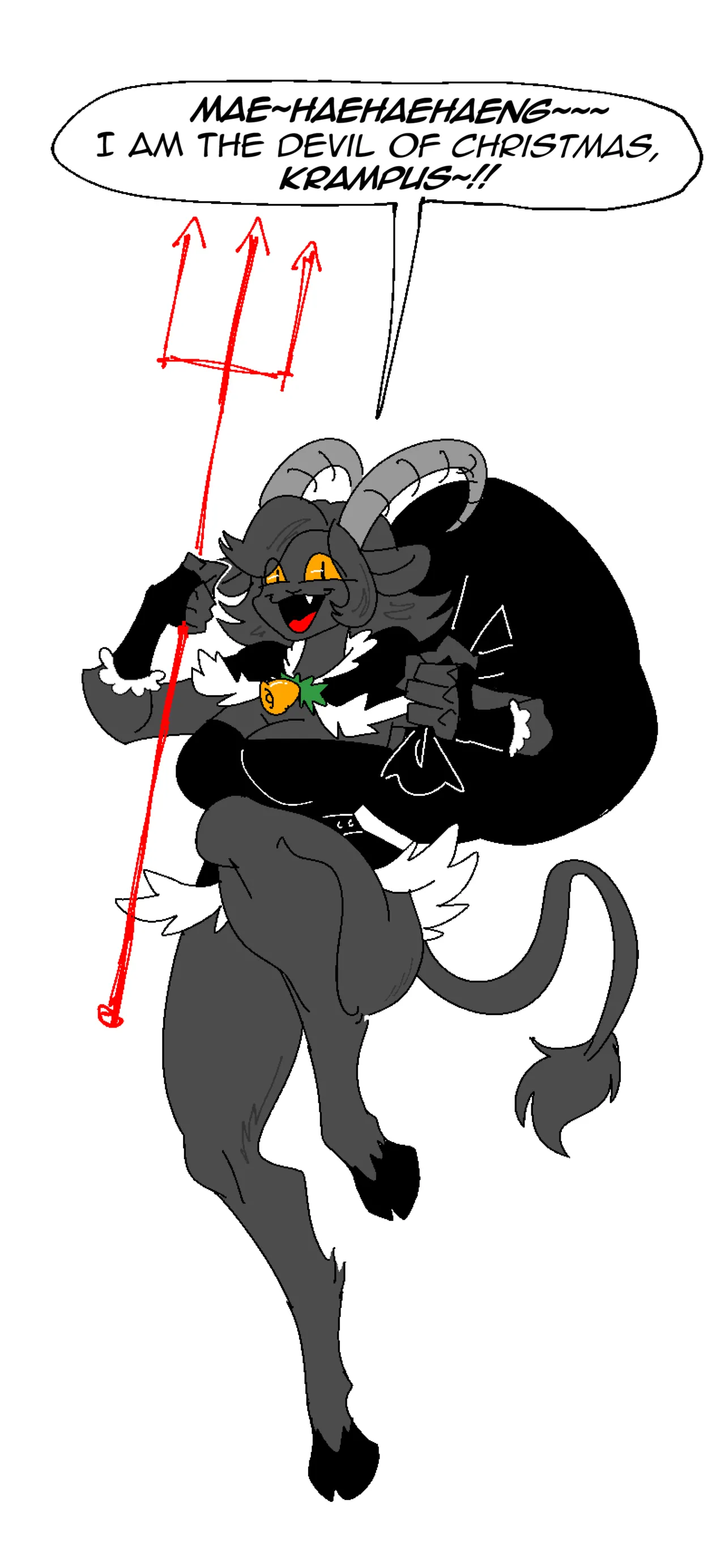Christmas Devil, Krampus's thick pussy flesh and soft, extra-large mamma sac page 1 full
