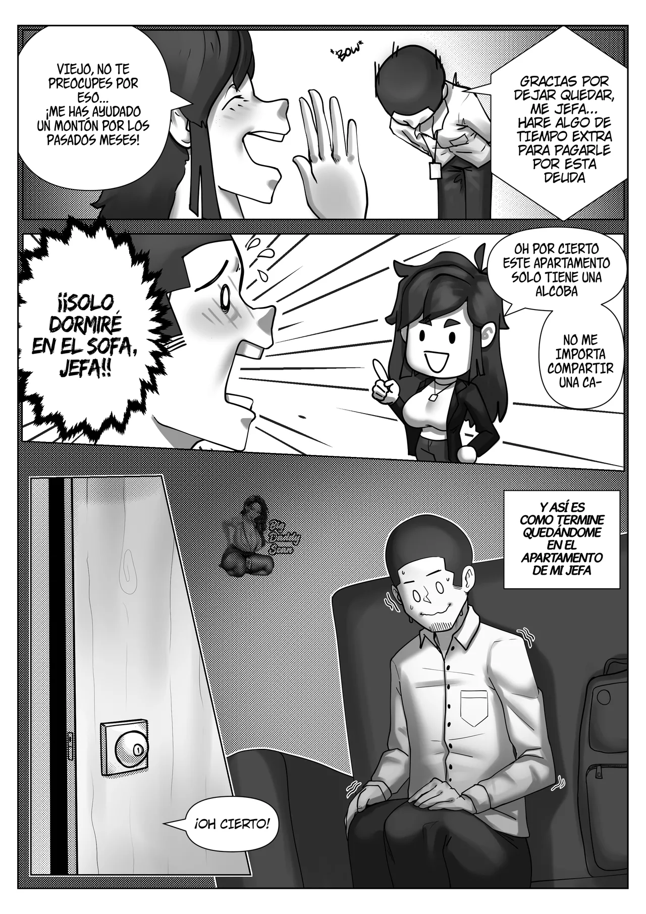 Forced To Stay The Night At My Ridiculously Busty Boss's Apartment Where She Took My Virginity And We Had Sex For The Whole Weekend Until We Arrived For Work Late In Monday｜Obligado A Pasar La Noche En El Apartamento De Mi Jefa Tetona Que Me Quitó La Virginidad page 3 full