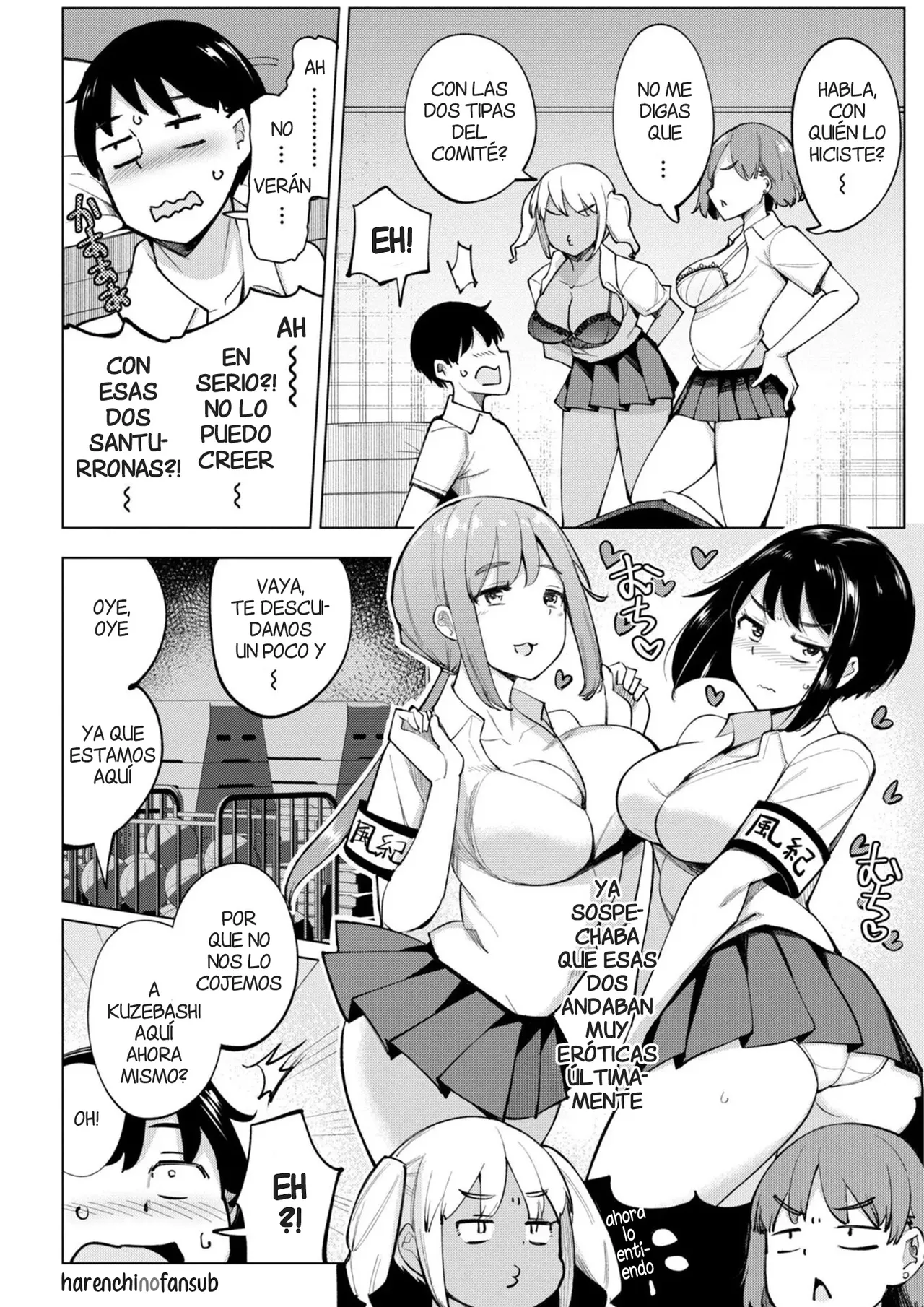 Kouhai Amayakashi Harem in Fuuki Iinkai  | Un Kouhai mimado por un Haren en el Comite de la Moral Publica page 6 full