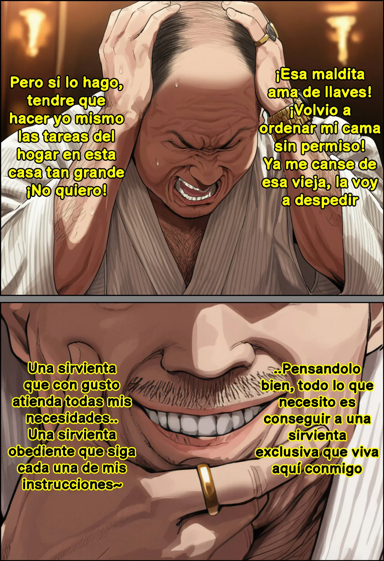 Aimalin【Parte 1】La prometedora joven actriz, Ichika Nak〇, es drogada con una sustancia sospechosa por un viejo patrocinador gordo y pervertido, volviéndose totalmente obediente a sus órdenes → Tras abandonar su juventud y a su familia, terminó degradada a una sirvienta personal de vientre hinchado que suplica por la semilla de su repugnante amo. page 10 full