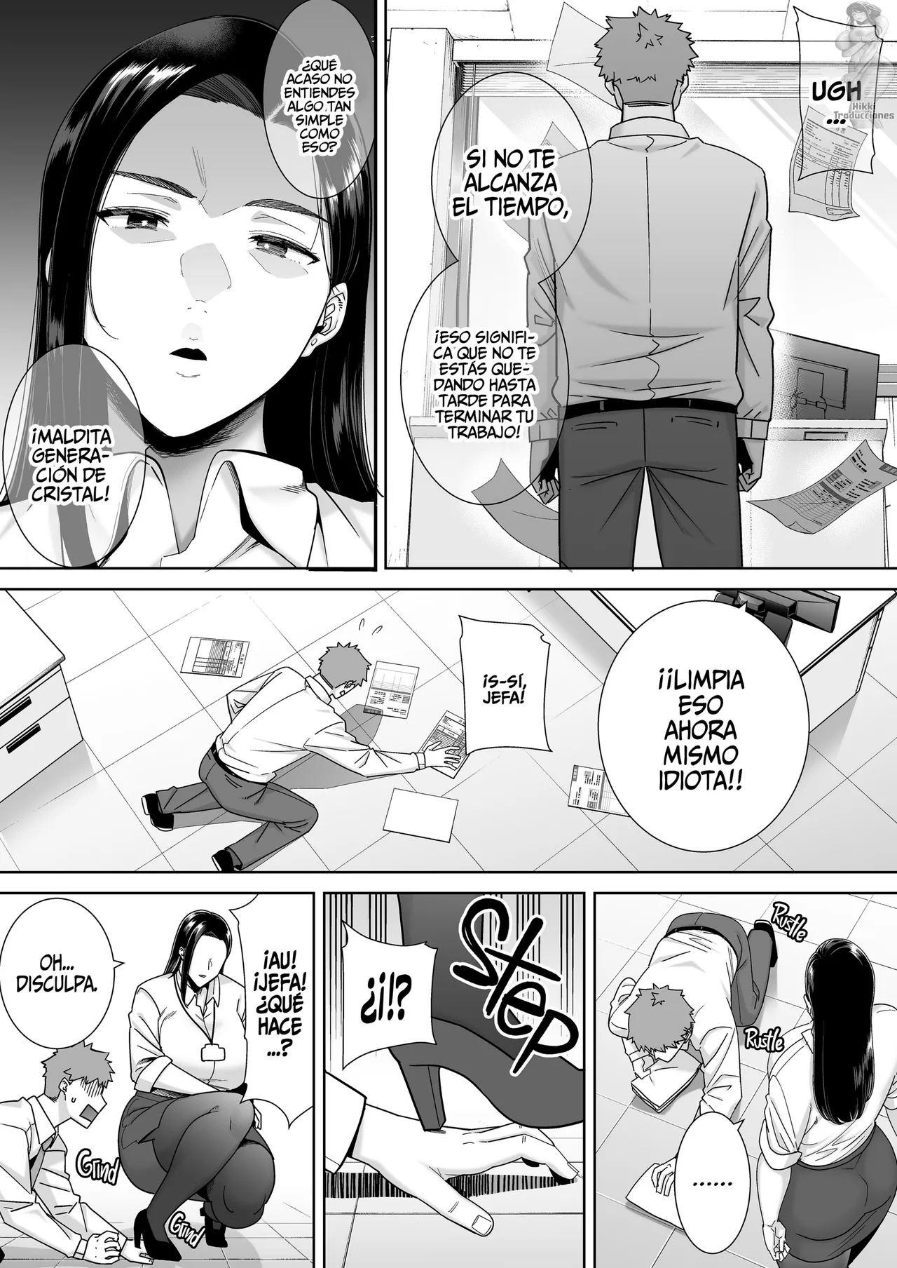 PowerHara Onna Joushi to Shachiku-kun 1-4 | Una Jefa abusiva que explota a su empleado page 4 full