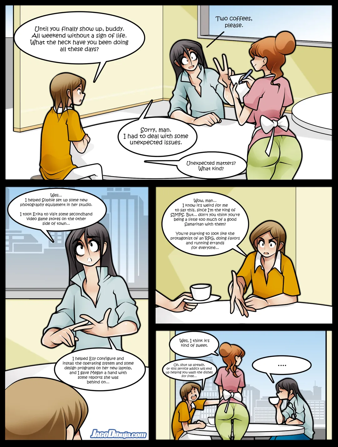 Living With HipsterGirl and GamerGirl Web-Comic, Chapter 2 page 1 full