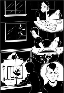 shaved head