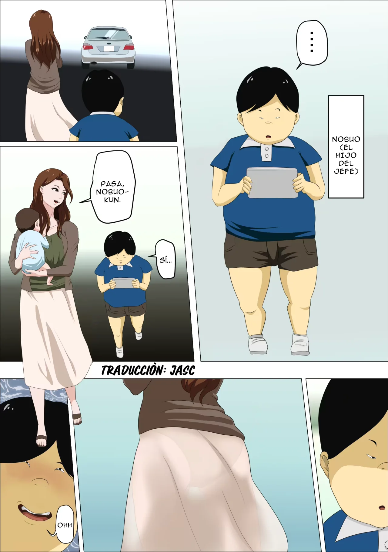 Shachou no Musuko o Azukattara Bonyuu o Suwareta Bakari ka.. ｜Cuidé al hijo del jefe y lo único que hizo fue chuparme las tetas page 3 full