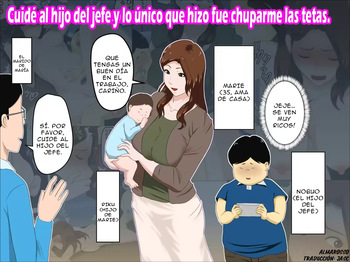 Shachou no Musuko o Azukattara Bonyuu o Suwareta Bakari ka.. ｜Cuidé al hijo del jefe y lo único que hizo fue chuparme las tetas cover
