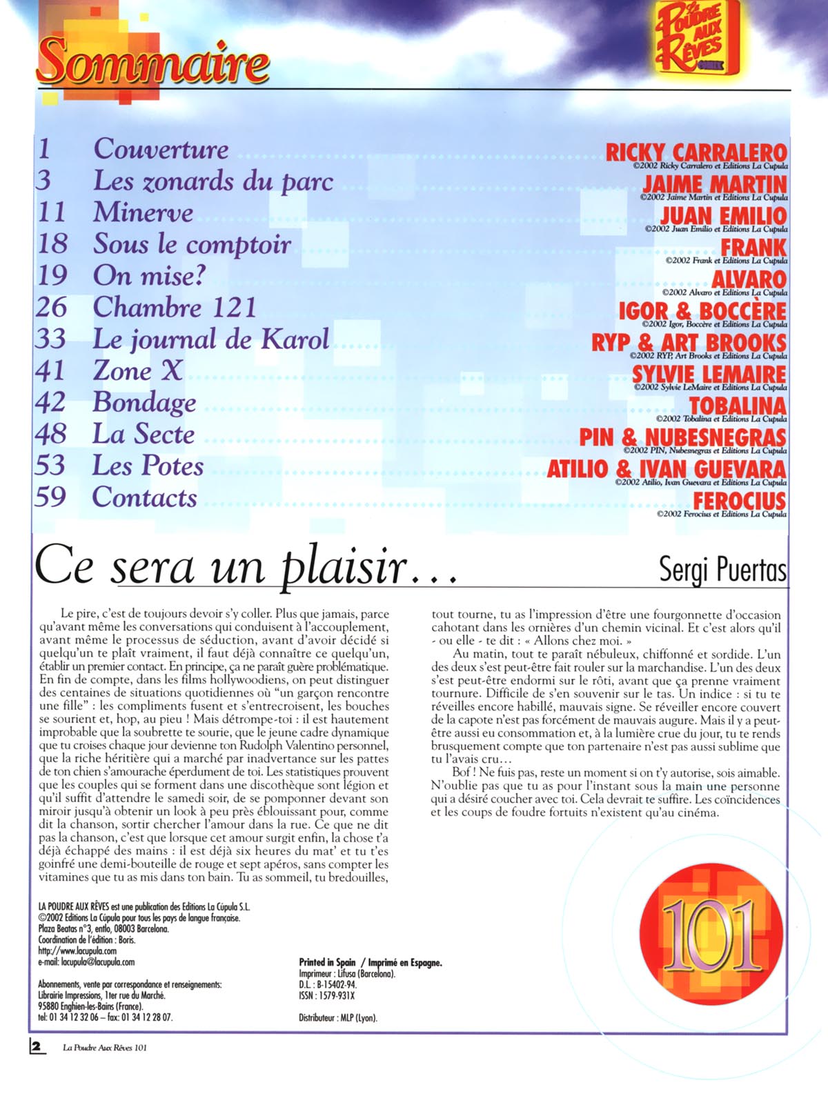 Kiss Comix : La poudre aux rêves #101 page 2 full