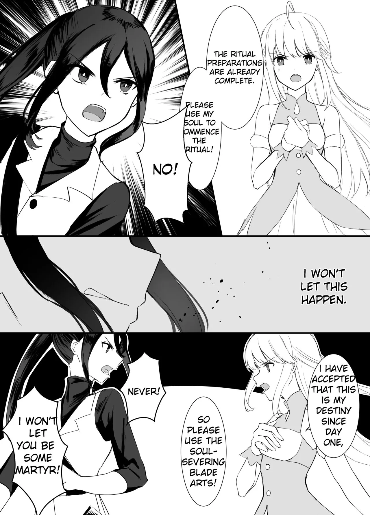 Maou Toubatsu Shippai Heroine Gisei Normal End de Utsu ni Natta Koutensei Futanari Kenshi to Otokonoko Shinkan no Hanashi | Crestfallen Futanari x Femboy Priest: Prepare to Cum Edition page 3 full