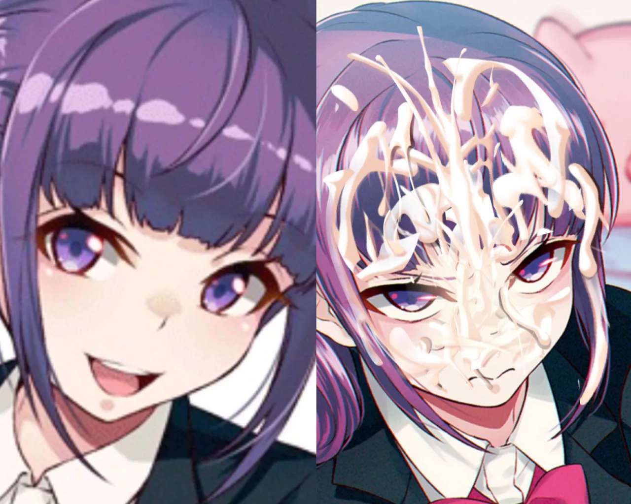 Iya na Kao Sarenagara Opantsu Misete Moraitai Facial cumshot on twin sisters page 9 full