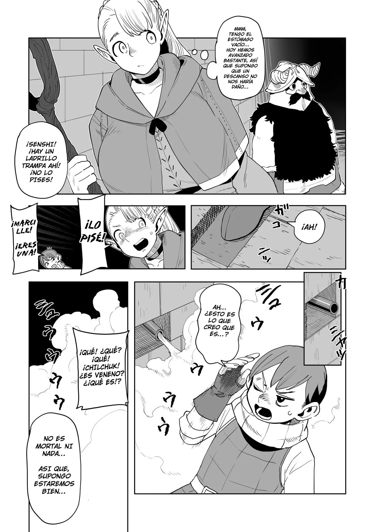 Dungeon Meshi - Hatsujo Torappu no Kaishoho｜Dungeon Meshi - Cómo Rremover el Efecto de la Trampa Afrodisíaca page 1 full