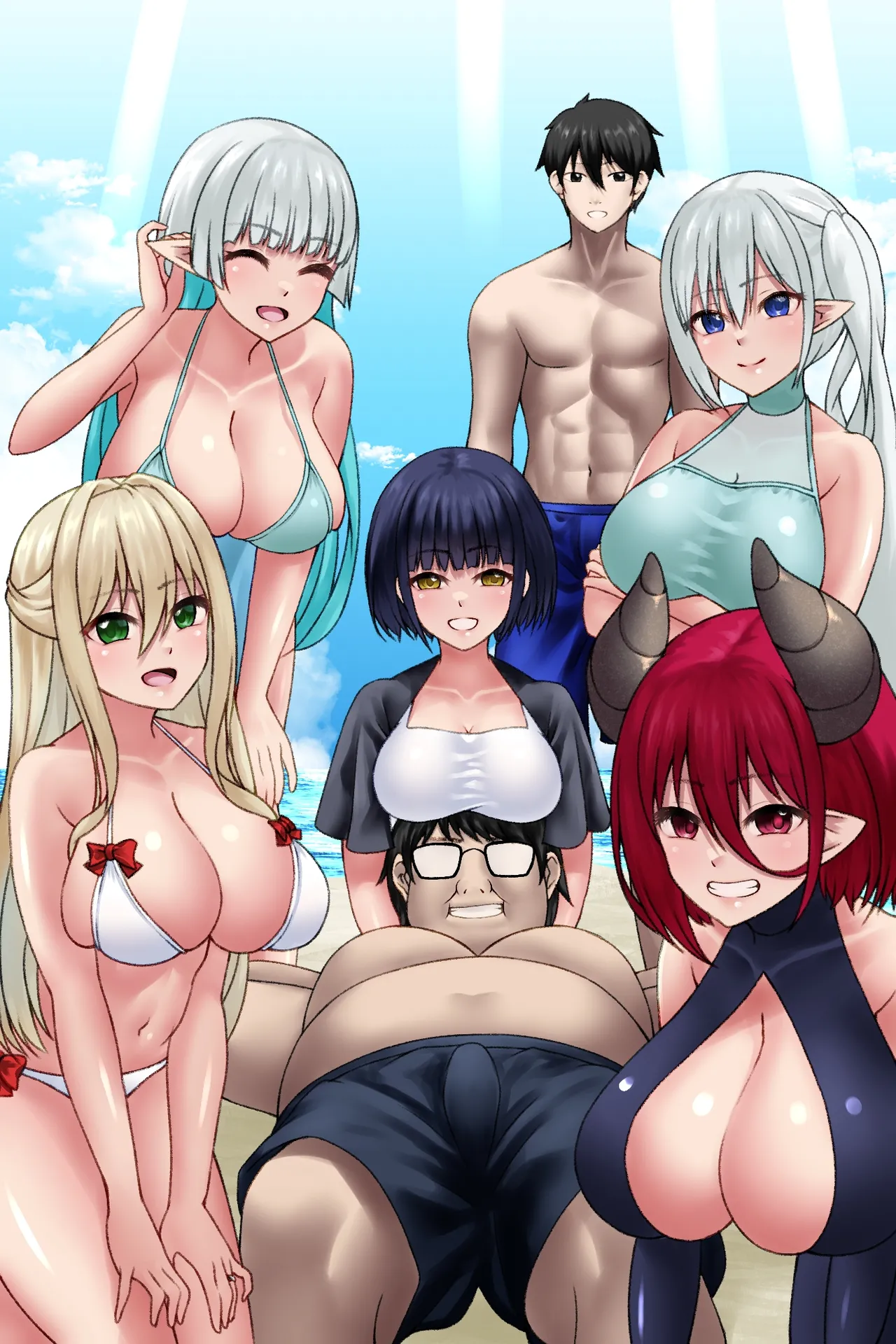 Ninshikifunou Kimoota Isekai Harem Musou ~ Asekusai Chinpo de Yuusha Party Zenin Netori! ~ page 2 full